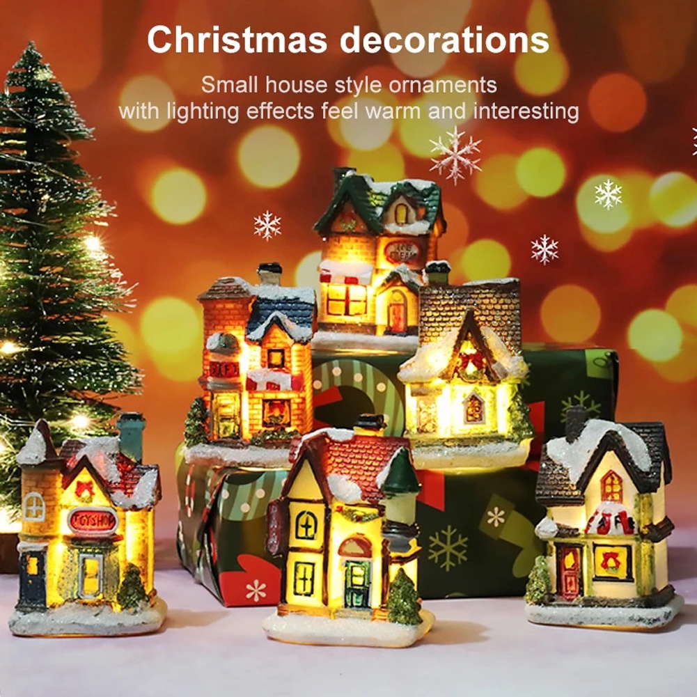 Ngôi nhà giáng sinh có đèn LED 2021 dùng trang trí nhà cửa