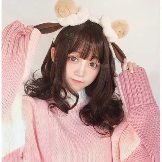 Tóc giả nguyên đầu xoăn ngắn ❤️ FREESHIP ❤️ Tóc giả xoăn ngắn 1804 kèm ảnh thật