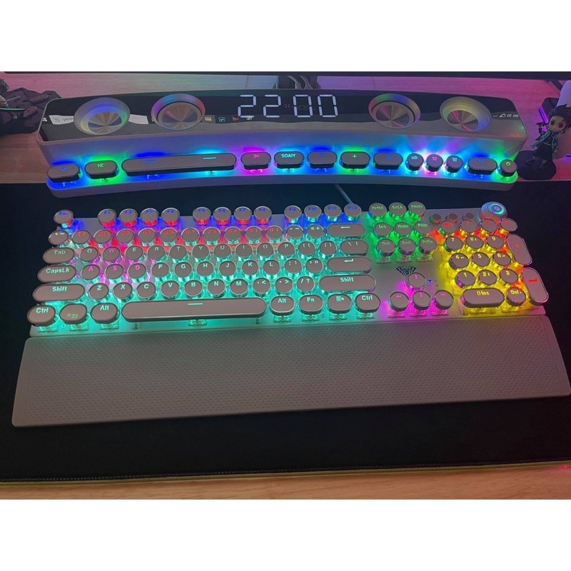 Loa Bluetooth LED RGB quang phổ 10 chế độ Led cao cấp - Tích hợp Đồng hồ + Nhiệt độ, Kết nối PC, TV - Soaiy SH39 cao cấp