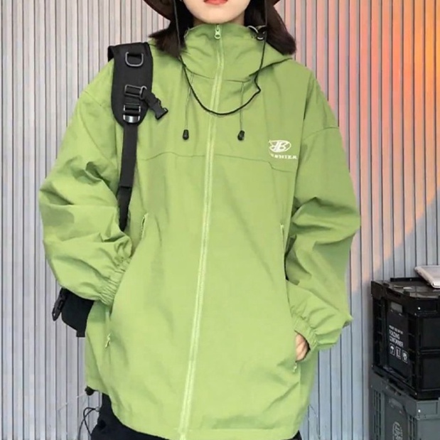 Áo khoác ZHELIHANGFEI form rộng họa tiết thêu theo phong cách retro đường phố dễ phối đồ