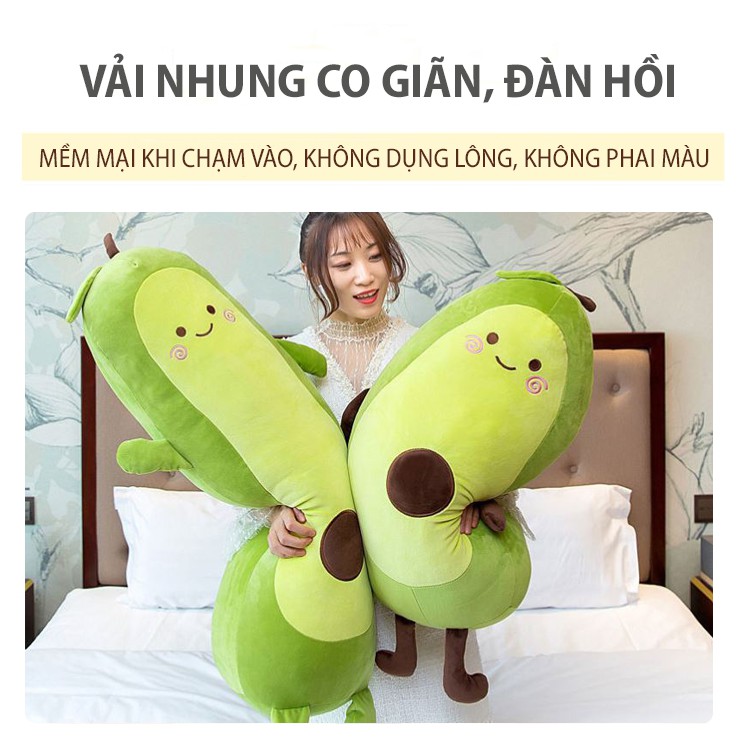 Gối ôm quả bơ nhồi bông đáng yêu cho bé, Gấu bông hình quả bơ cute - Otama Bedding