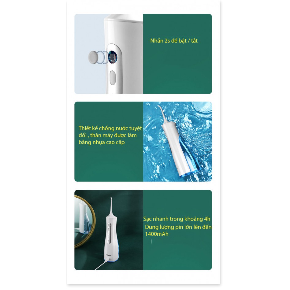 Xỉa Răng Nước Libode LB-8018 ✔chính hãng✔️ áp lực liên tục, mạch nước ổn định, bảo vệ răng lợi.