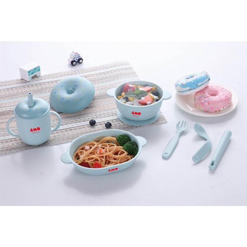 Set đồ dùng ăn dặm Amo cho bé 6 cho tiết 𝐁𝐞𝐞𝐡𝐨𝐮𝐬𝐞