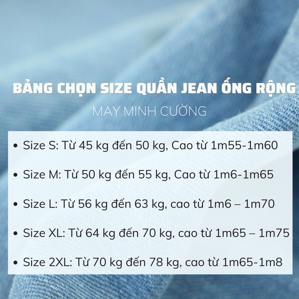 Quần jean nam ống rộng dáng baggy vải bò cao cấp phong cách Hàn Quốc
