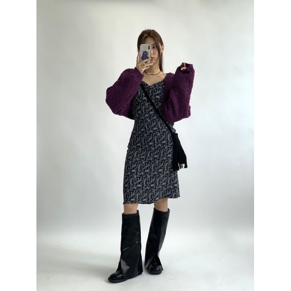 Áo cardigan len nổi dáng croptop chất liệu cao cấp Chaiko Studio