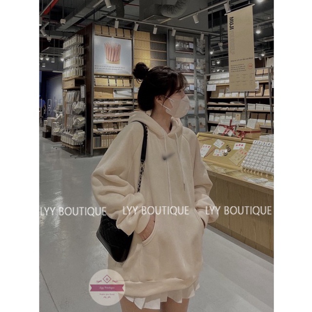 Áo HOODIE nỉ bông oversize THÊU LOGO có mũ hàng Quảng Châu đẹp LYY BOUTIQUE | BigBuy360 - bigbuy360.vn