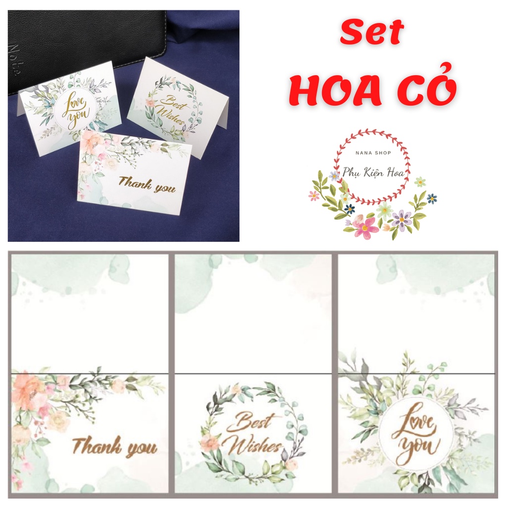 [Set 3 chiếc] Thiệp gấp in chữ BEST WISHES, THANK YOU, LOVE YOU có phong bì, quà tặng 8/3 - sinh nhật - kỉ niệm - 14/2