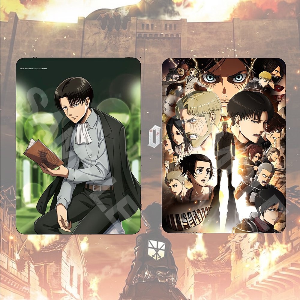 Ảnh card bo góc in hình ATTACK ON TITAN 4 mẫu EREN LEVI ERWIN HANJI Đại Chiến Titan thẻ bo viền 5*8cm #