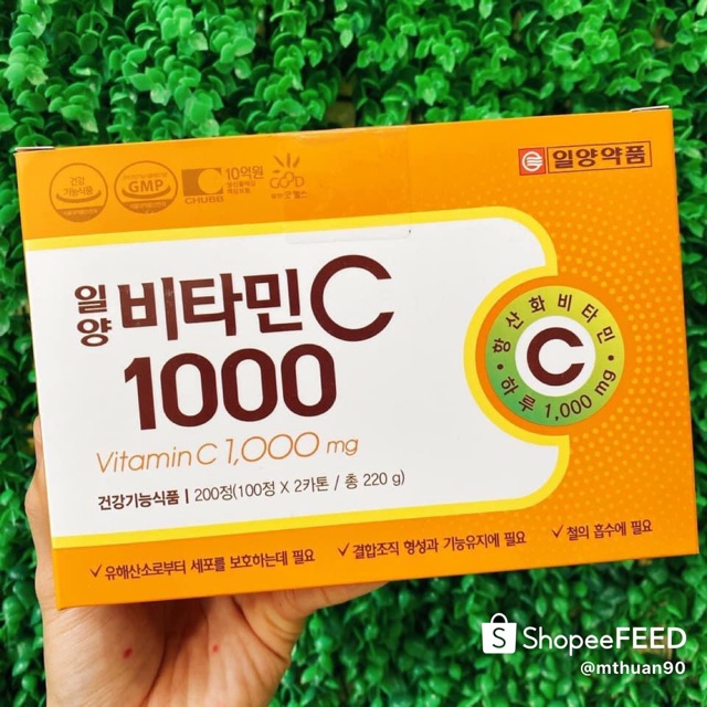 Viên uống Vitamin C 1000mg Hàn Quốc 100 viên | Thế Giới Skin Care