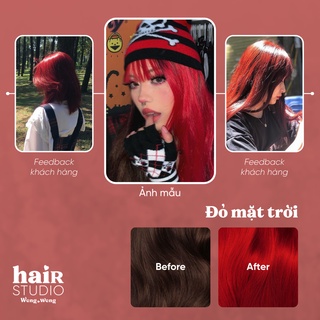 (KHÔNG TẨY - MÀU RED SUN/ĐỎ CAM/ĐỎ MẶT TRỜI) Sản phẩm tự nhuộm tóc tại nhà tiện dụng, an toàn, dễ dùng
