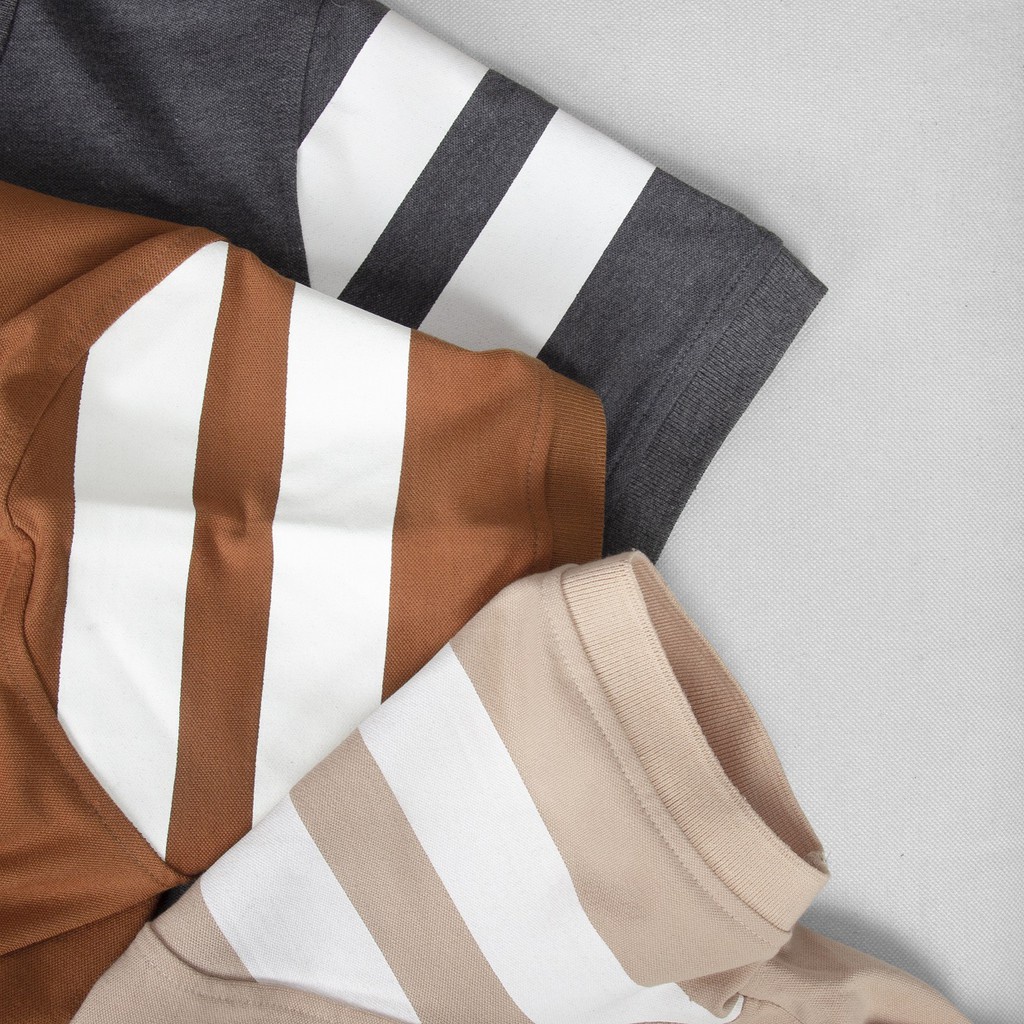 Áo polo nam Leo Vatino phối vạch tay chất CVC Cotton cá sấu cổ bẻ tay ngắn PLS01F HA