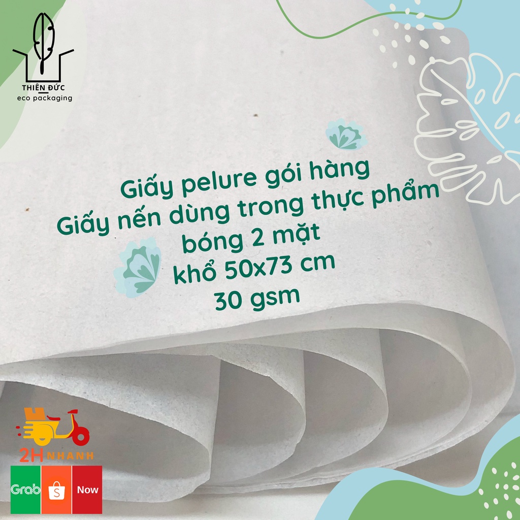 Giấy pelure 30 gsm 50x73cm gói hàng quần áo, giày, lót hộp quà tặng. Giấy nến/giấy chống ẩm