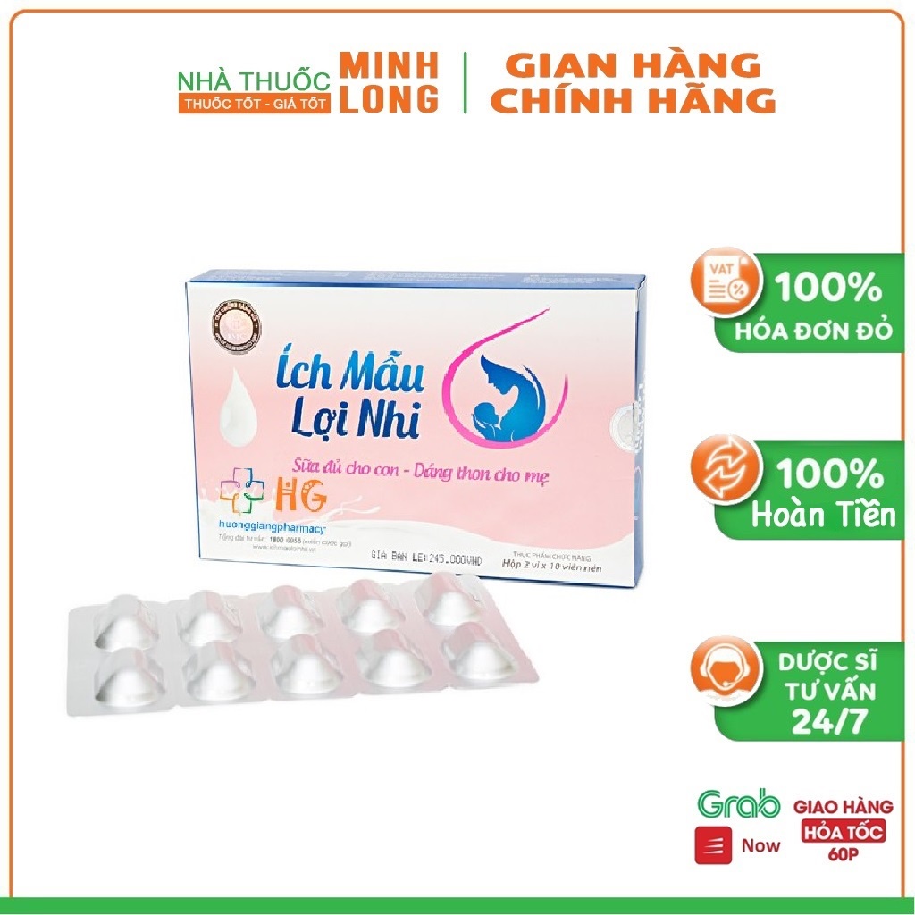 LỢI SỮA ÍCH MẪU LỢI NHI - kích thích tăng tiết sữa cho mẹ- tem tích điểm chính hãng