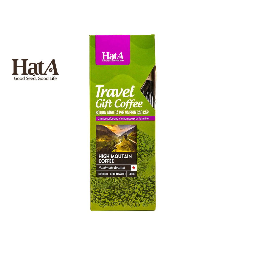 Cà phê High Moutain Hạt A Cafe Travel Gift Coffee 100% hạt Arabica nguyên chất hương vị nhẹ nhàng 200gr