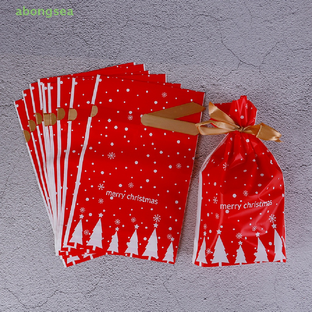 10 Túi Nhựa Đựng Kẹo Làm Quà Giáng Sinh Bộ 10 Túi Đựng Kẹo Giáng Sinh Xinh Xắn
