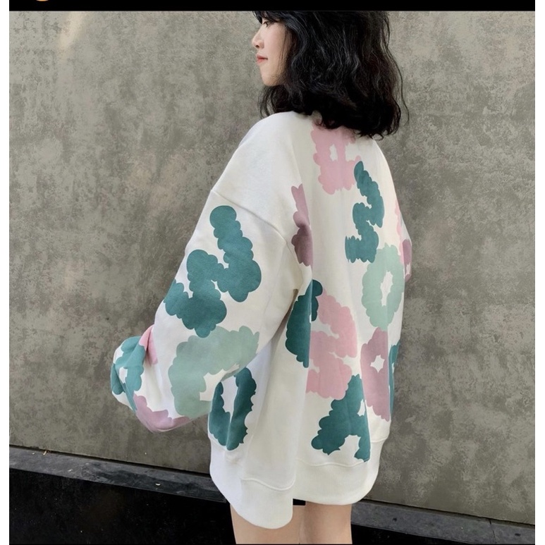 Áo sweater hoạ tiết chữ màu