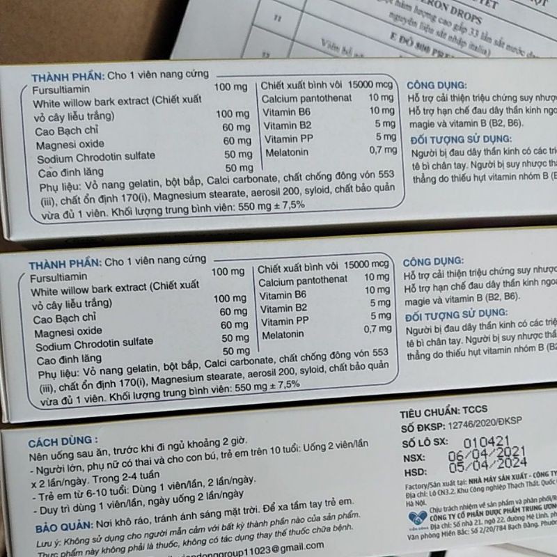 Bổ thần kinh NEURO EXTRA H15.000 H15000 hộp 30 viên