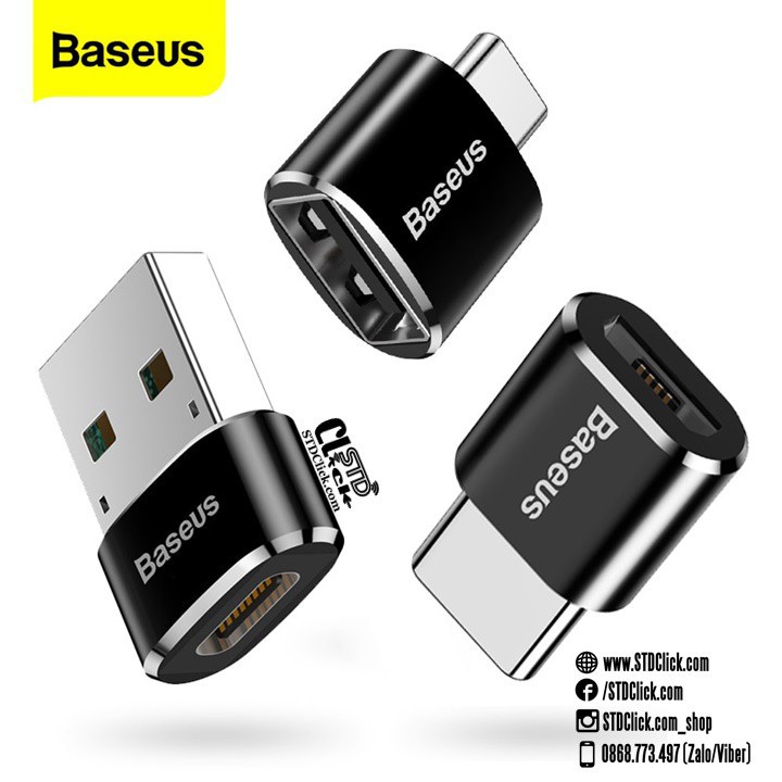 JACK CHUYỂN TYPE C SANG USB VÀ MICRO BASEUS OTG 2.4A CHÍNH HÃNG HÀNG CHUẨN