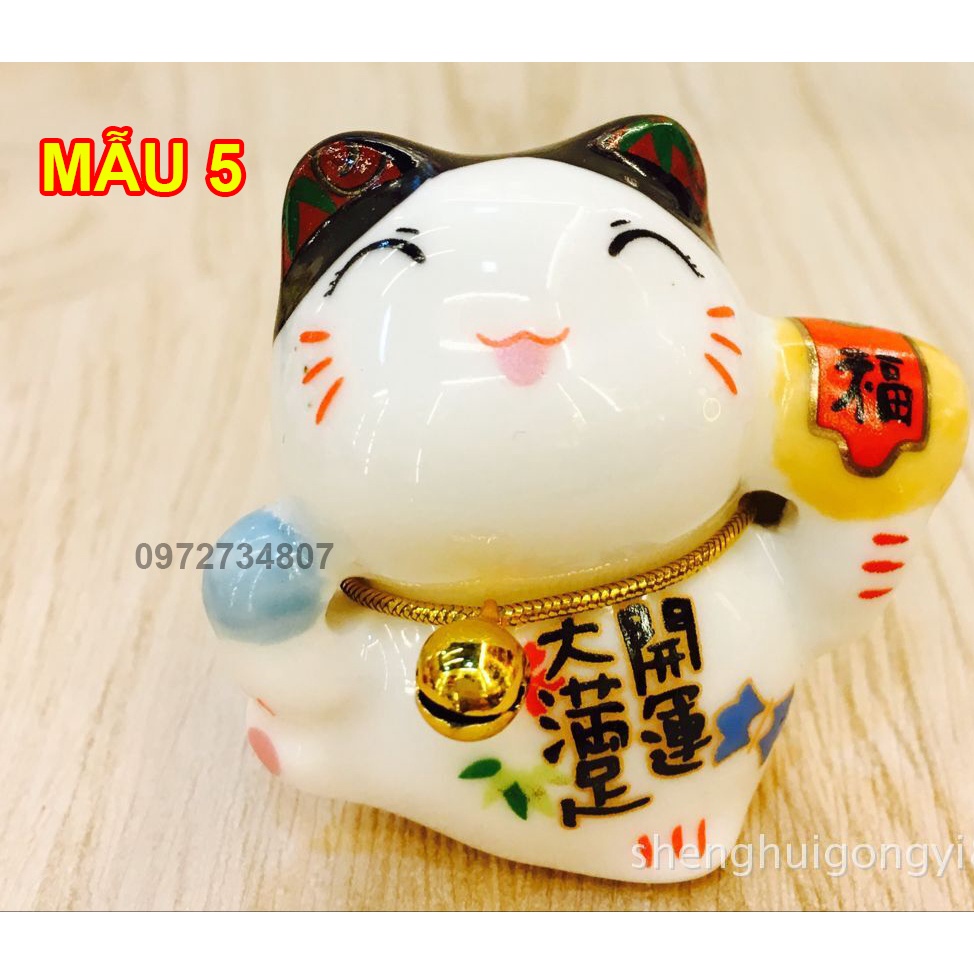 Mèo thần tài mini trưng bày mẫu mã đa dạng size 4cm
