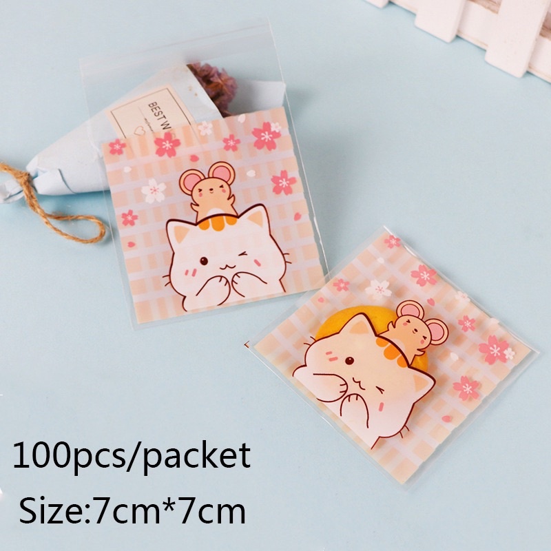 10 Chiếc Túi Dán Miệng Đựng Bánh Kẹo Siêu Cute - Mẫu Ngẫu Nhiên