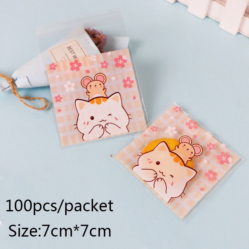 10 Chiếc Túi Dán Nhỏ Đựng Bánh Kẹo Hình CHIBI Siêu CUTE