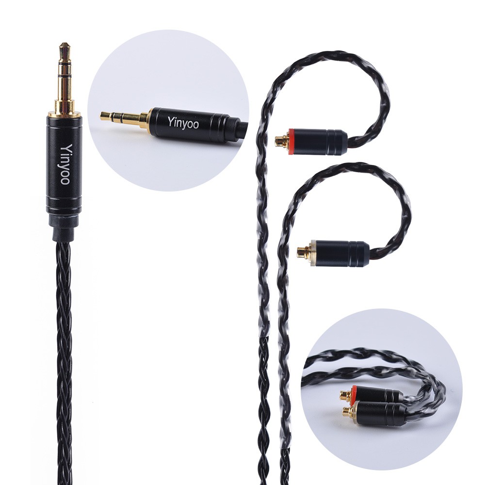 Dây Cáp Mạ Bạc 8 Lõi 2.5/3.5/4.4mm Với MMCX/2pin Cho LZ A6 AS10 ZS10 CCA C10 C16