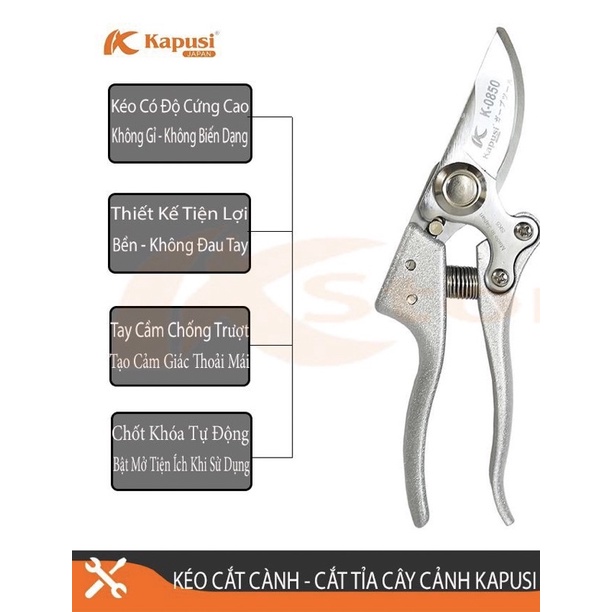 Kéo cắt cành  KAPUSI JAPAN SK5 có lò xo đi kèm