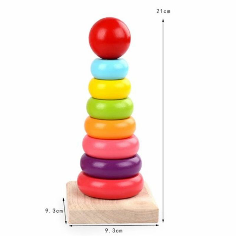 Tháp Xếp Chồng 7 Sắc Cầu Vồng Cho Bé Phát Triển Trí Tuệ