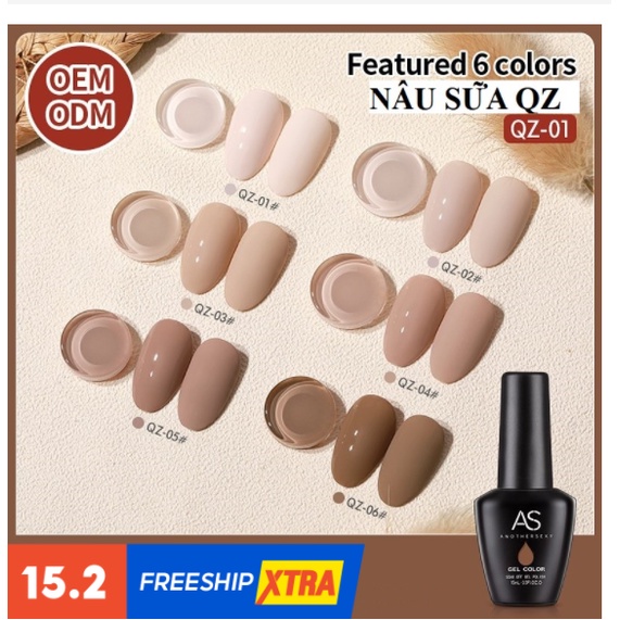 Sơn Gel AS màu nâu sữa (mã QZ) | chai đen or đỏ
