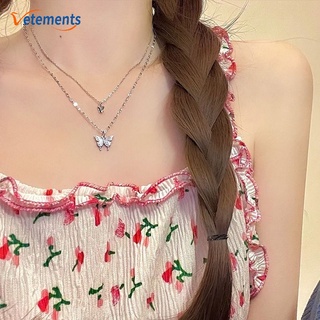 Vòng cổ mặt hình bướm đính đá pha lê ngọt ngào