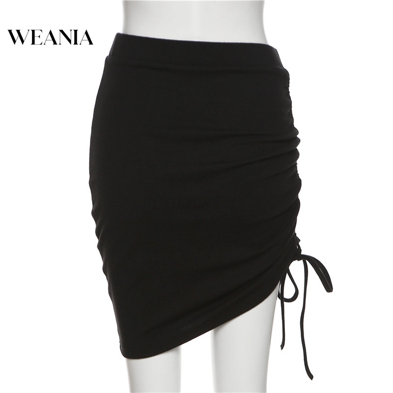 Chân Váy Lưng Cao Phối Dây Rút Quyến Rũ Thời Trang Cho Nữ