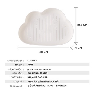 Khay ăn dặm cho bé hình đám mây, khay đựng bát ăn dặm ngộ nghĩnh giúp trẻ ăn ngon