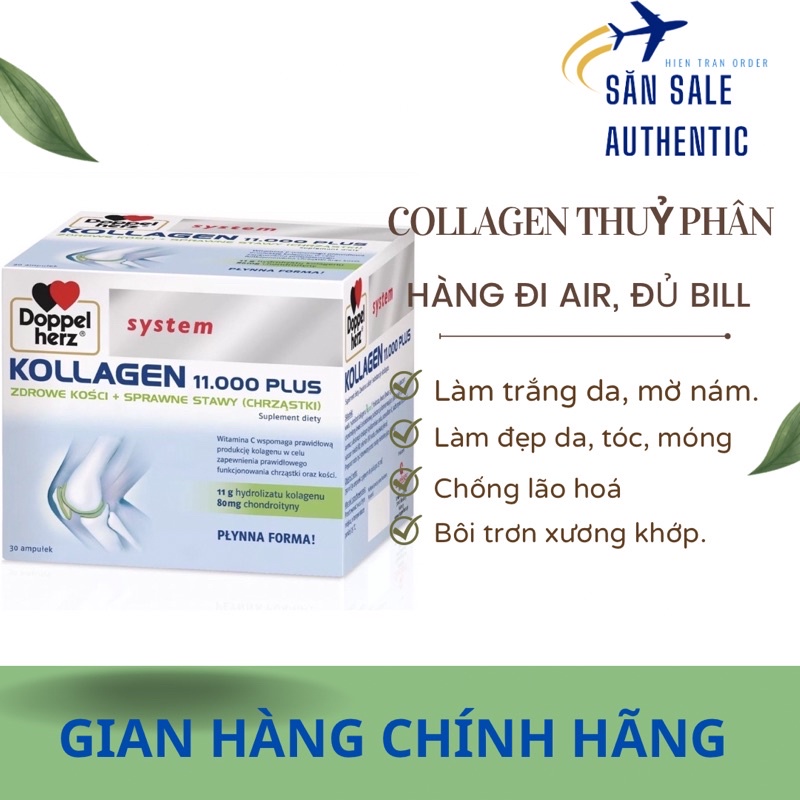 Collagen Thủy Phân Doppelherz Kollagen 11.000 Plus, 30 x 25 ml