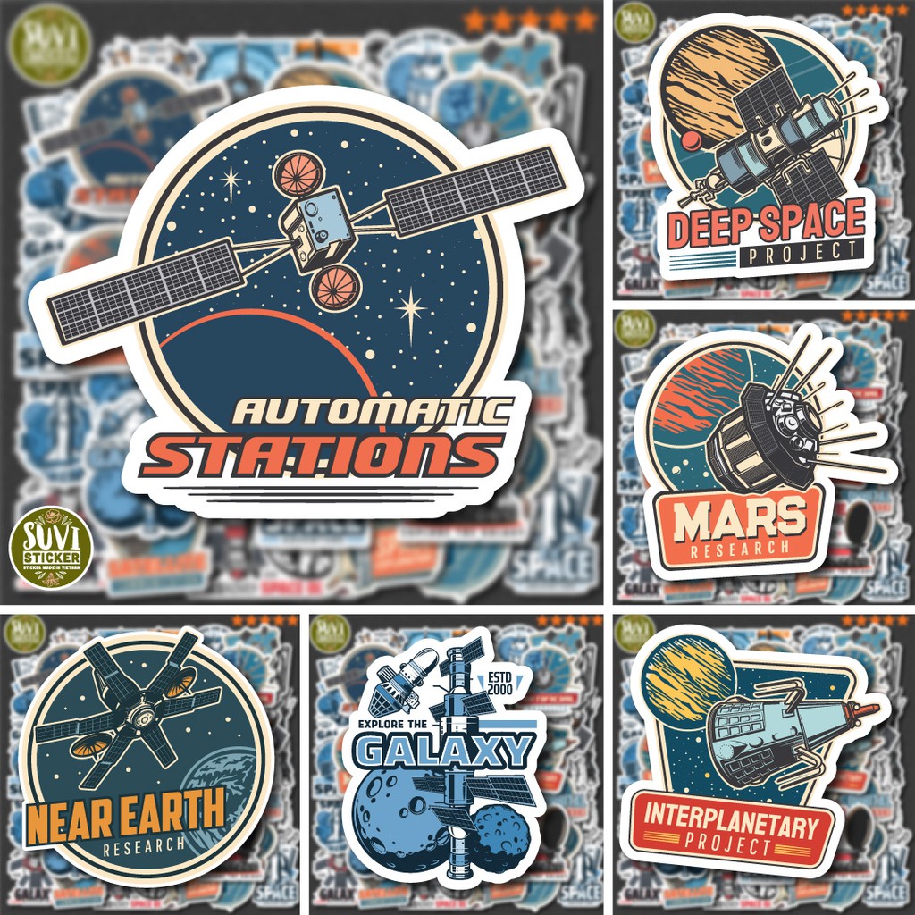 50 Sticker Galaxy Vũ Trụ chống nước sticker dán mũ bảo hiểm, laptop, điện thoại, đàn guitar, vali. MSP: NS05