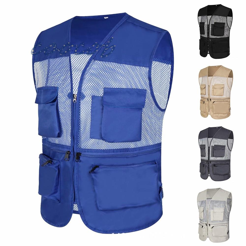 Áo Ba Lỗ Polyester Nhiều Túi Size L-3XL Đơn Giản Cho Nam