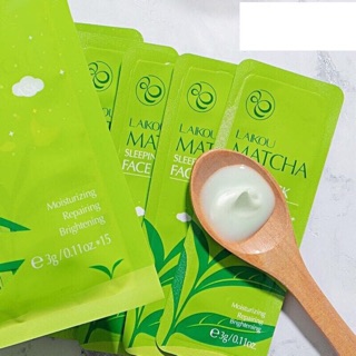 Bịch 15 miếng mặt nạ ngủ trà xanh matcha mud mask laikou