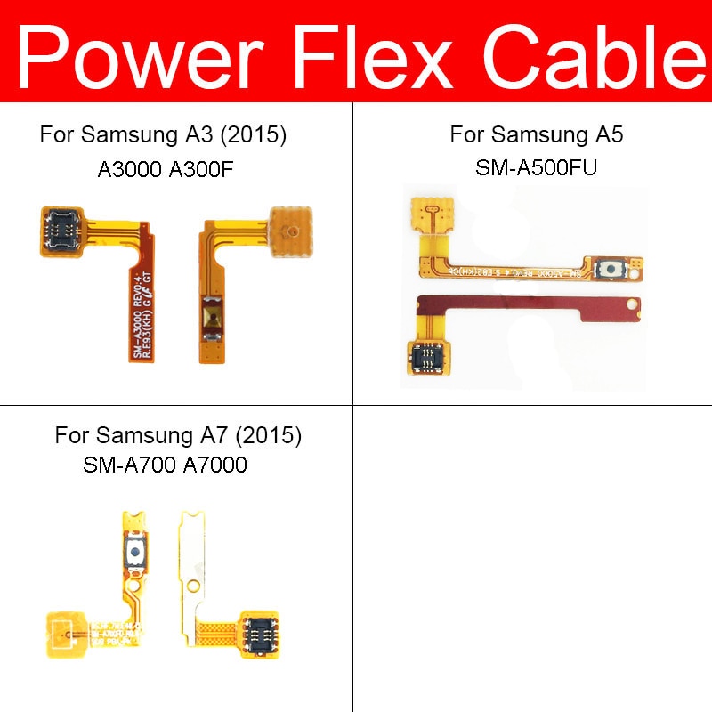 Dây Cáp Nguồn Và Nút Nguồn Cho Samsung Galaxy A3 A5 A7 2015 A3000 A300f Sm-a500fu A500 A500f Sm-a700 A7000