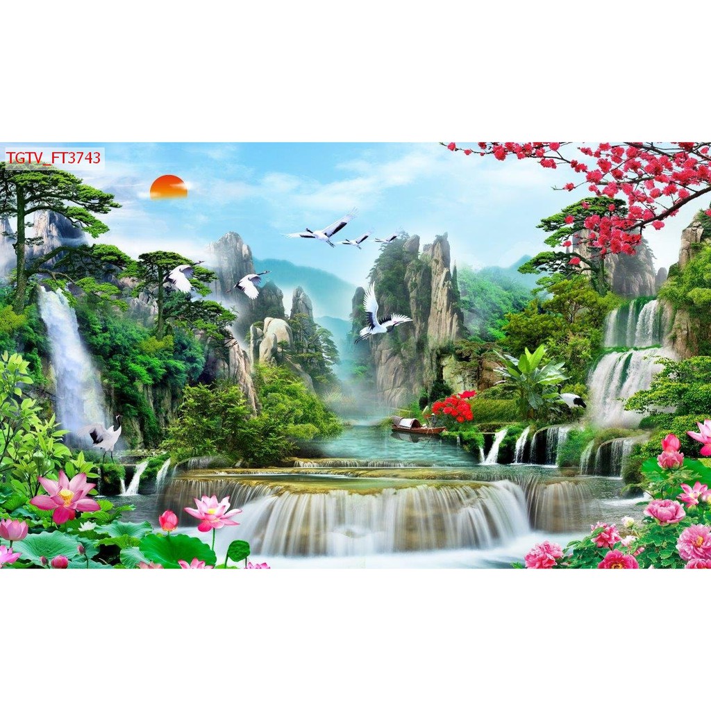 Tranh 3D tuyệt đẹp,  giá rẻ, trang trí phòng khách,phòng làm việc,tranh dán tường 3d có keo sẵn