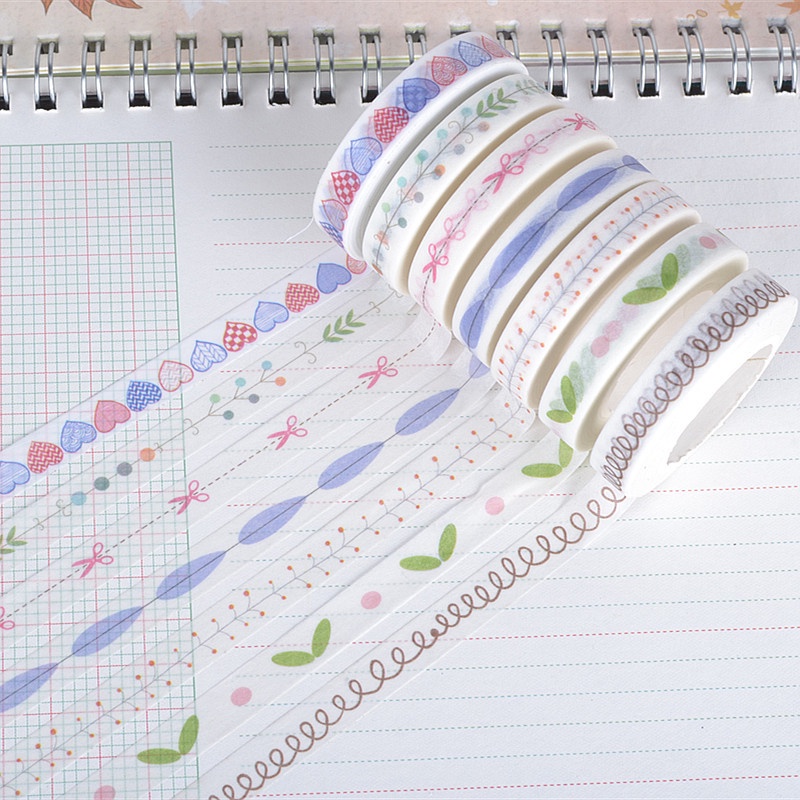 Washi tape sticker cute nhỏ nhắn DIY, Bullet Journal, Sổ lưu niệm, Sổ tay planner, Tạp chí, Nhật ký, Kế hoạch, Gói quà..