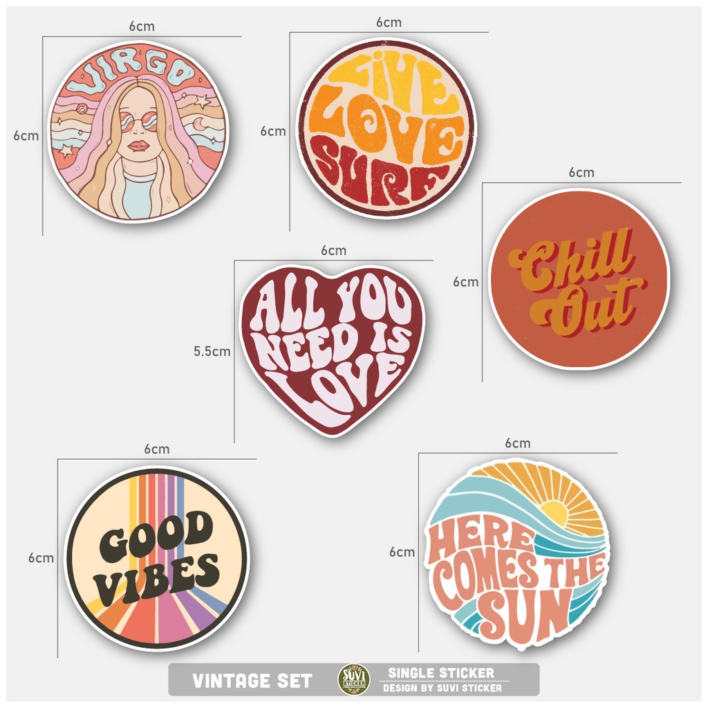 STICKER LẺ - Sticker Good Vibes dán mũ bảo hiểm, laptop, điện thoại, vali. MSP: SS12