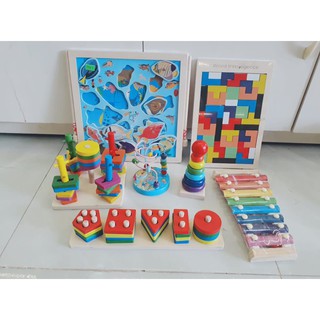 Đồ chơi gỗ trí tuệ- combo dễ thương cho bé