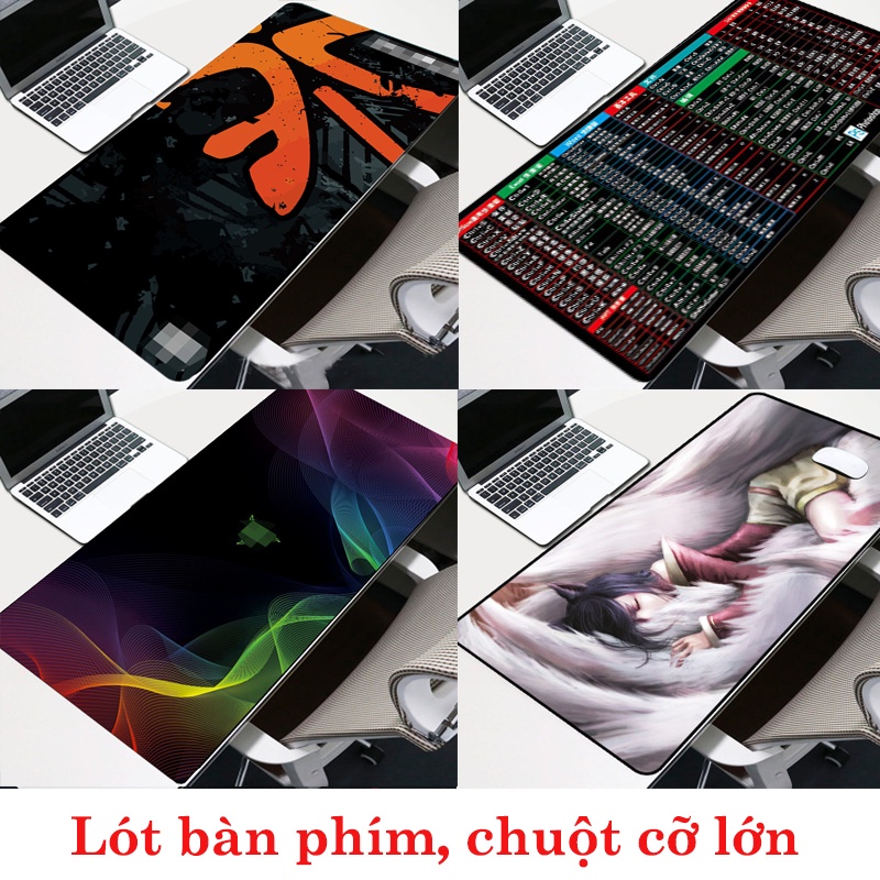 Lót chuột, lót bàn phím cỡ lớn 80x30cm dày dặn 3mm chuyên game, văn phòng chống trơn trượt