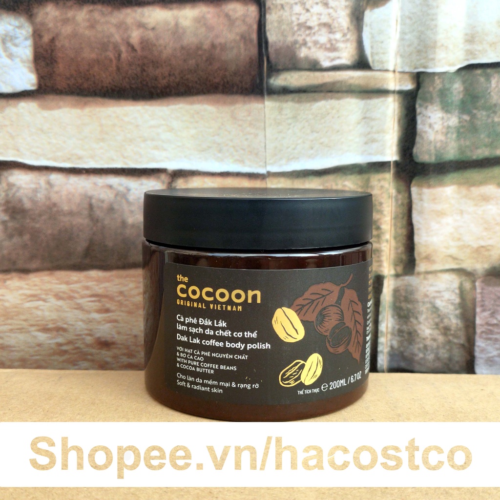 Tẩy tế bào chết Cocoon Cà phê Đắk Lắk làm sạch da chết cơ thể 200ml , 600ml Hong1008