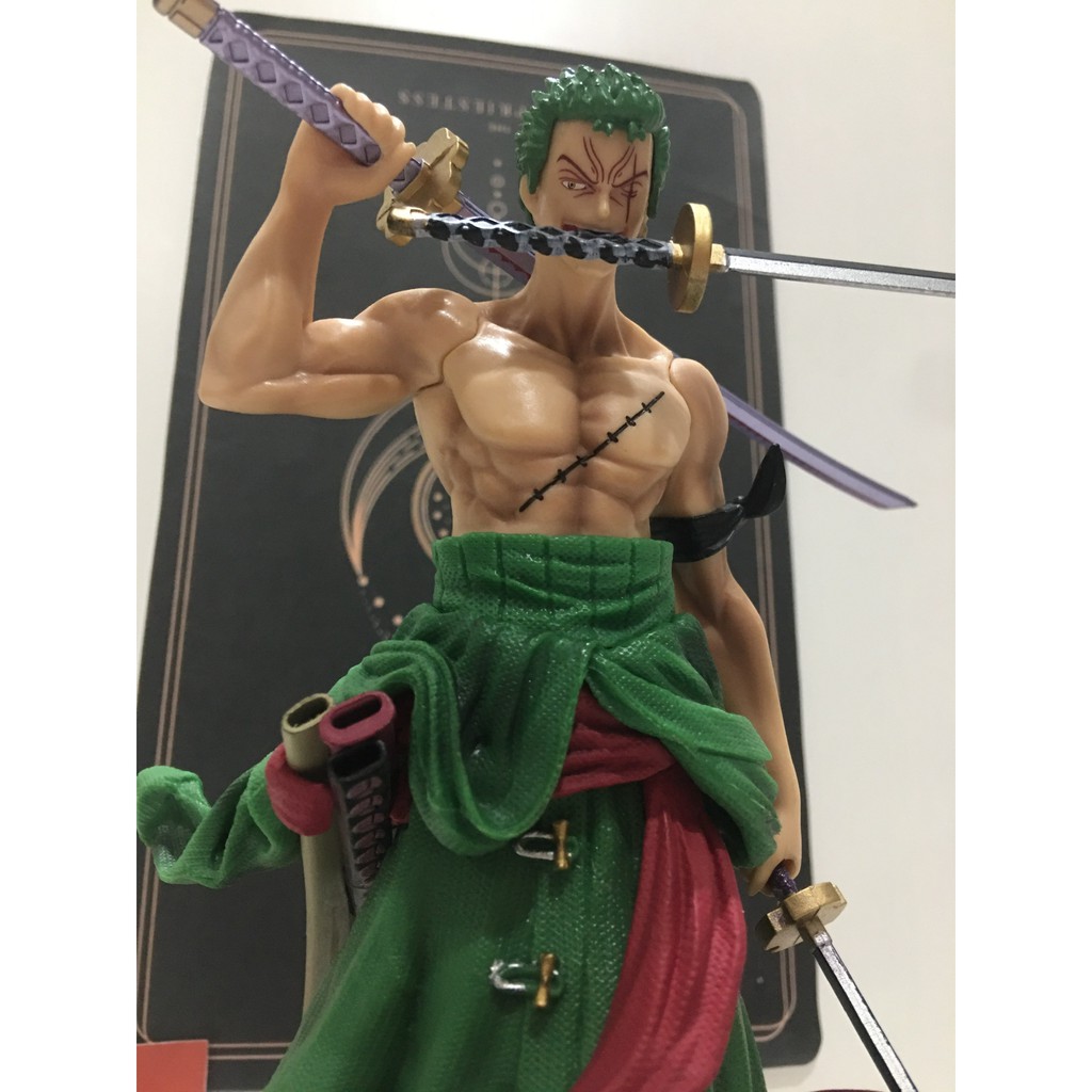 Mô hình Zoro Figure Mô Hình One Anime Manga One Piece Cao 20Cm - 2 Tay + 2 Đầu Cực Chất