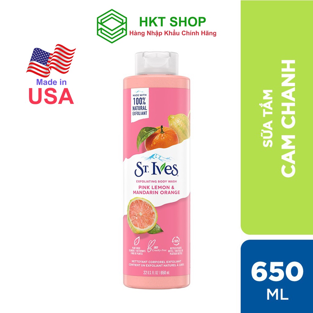 Sữa tắm dưỡng da St.Ives Cam Chanh 650ml - HKT Shop