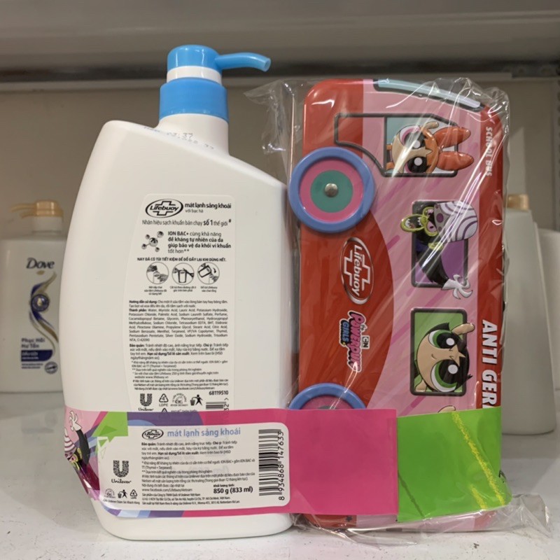 Sữa tắm Lifebuoy (850ml)- tặng hộp bút