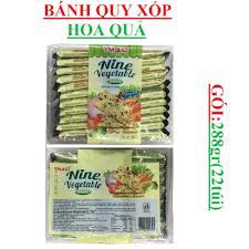 Bánh hoa quả quy xốp Nine Vegatable biscuits YMAID túi 288gr (22 gói) date t5.2022