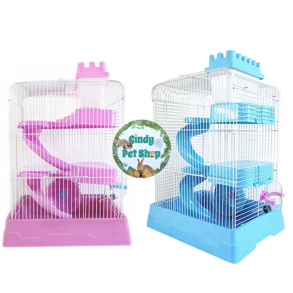 Lồng lâu đài 2 tầng cho Hamster full phụ kiện