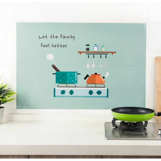 MIẾNG DÁN BẾP CHỐNG DẦU MỠ CHỐNG DÍNH TRANG TRÍ KHU BẾP 89.5 x 60 cm( tranh dán bếp)