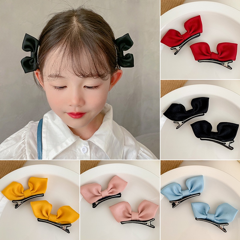 Kẹp Tóc Đính Nơ Tai Thỏ Dễ Thương Phong Cách Hàn Quốc Cho Bé Gái